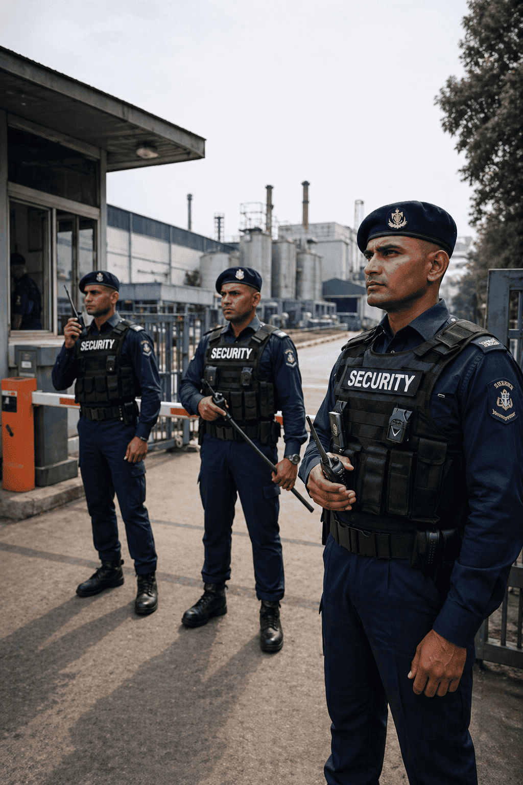 Armed security guard on duty